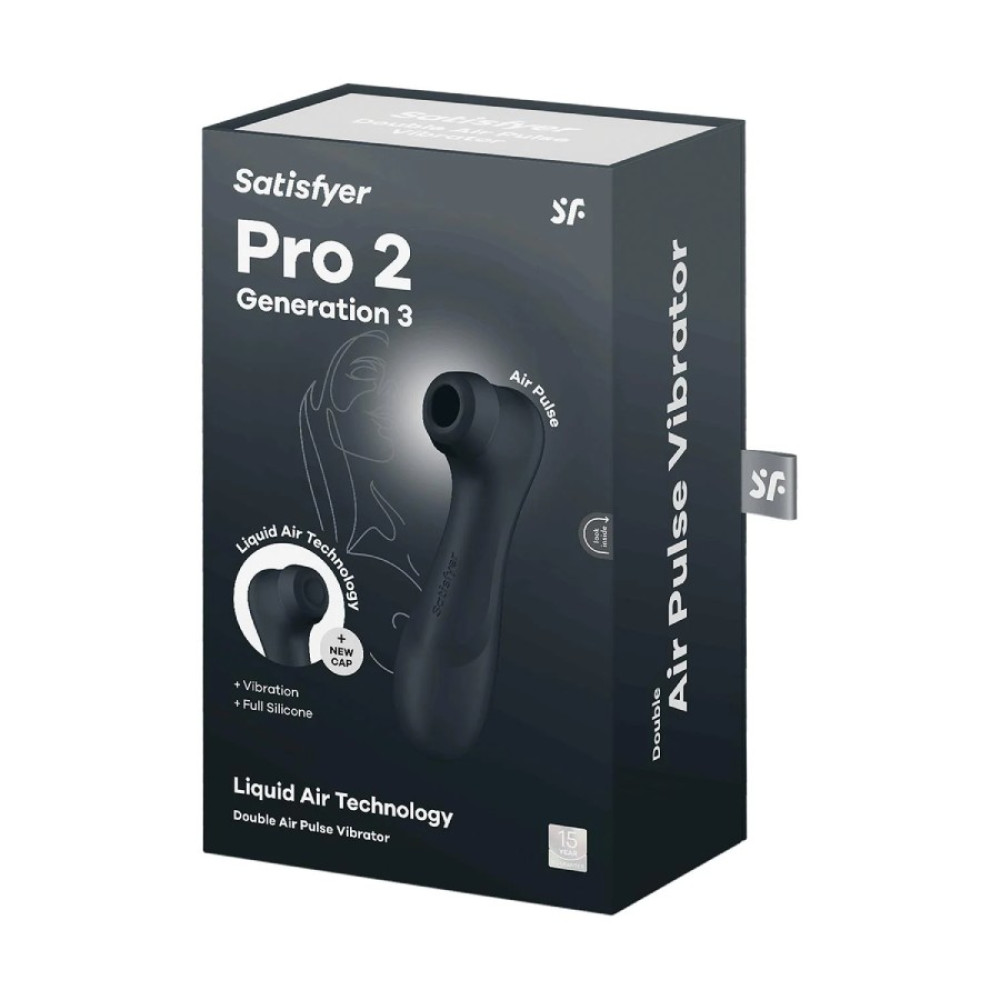 Вибратор Satisfyer Pro 2 с эффектом пульсации, чёрный, 16.4 х 6.5 см фото №2 — секс игрушки: Украина, NO TABOO