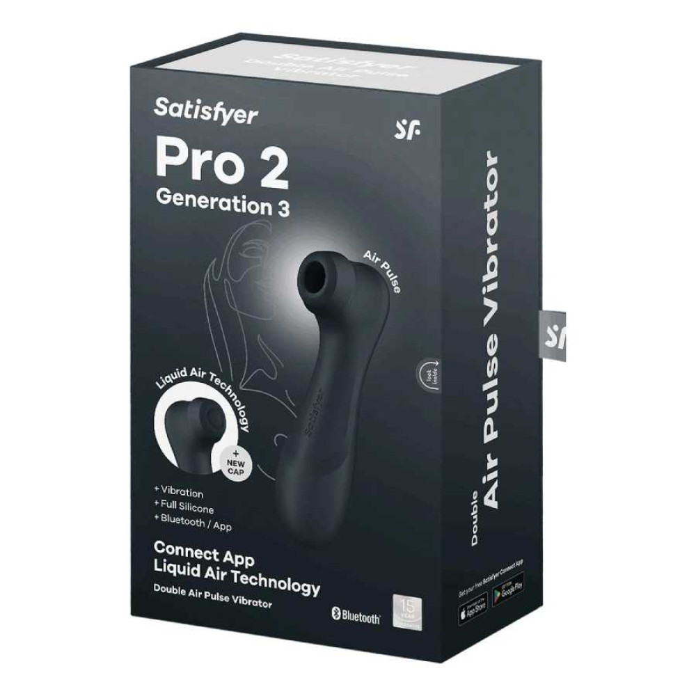 Вибратор Satisfyer Pro 2 Liquid Air з приложением, черный, 16.4 см фото №2 — секс игрушки: Украина, NO TABOO