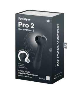 Вибратор Satisfyer Pro 2 Liquid Air з приложением, черный, 16.4 см - No Taboo