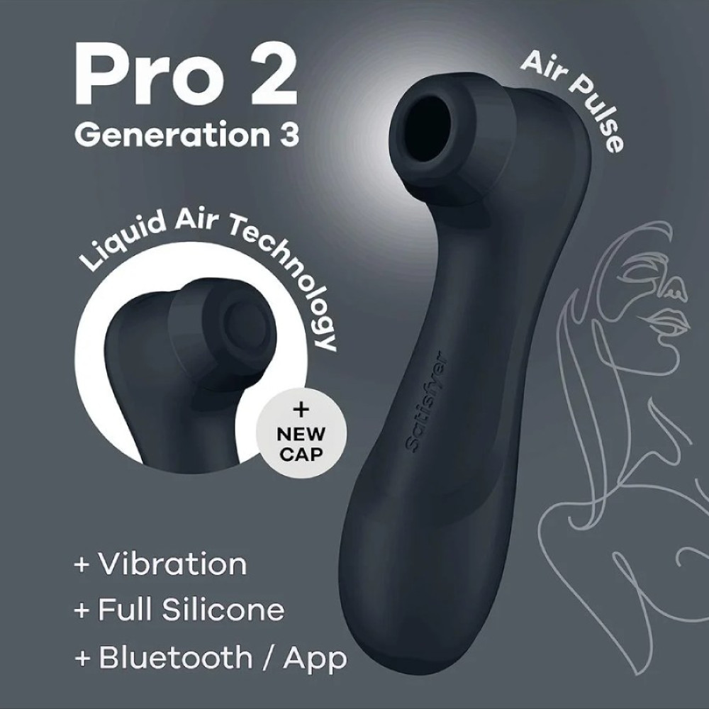 Вибратор Satisfyer Pro 2 Liquid Air з приложением, черный, 16.4 см фото №7 — секс игрушки: Украина, NO TABOO