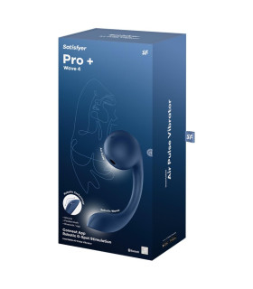 Вібратор для точки G та клітора Satisfyer Pro+ Wave 4 з додатком, блакитний, 26.5 х 4.1 см - No Taboo