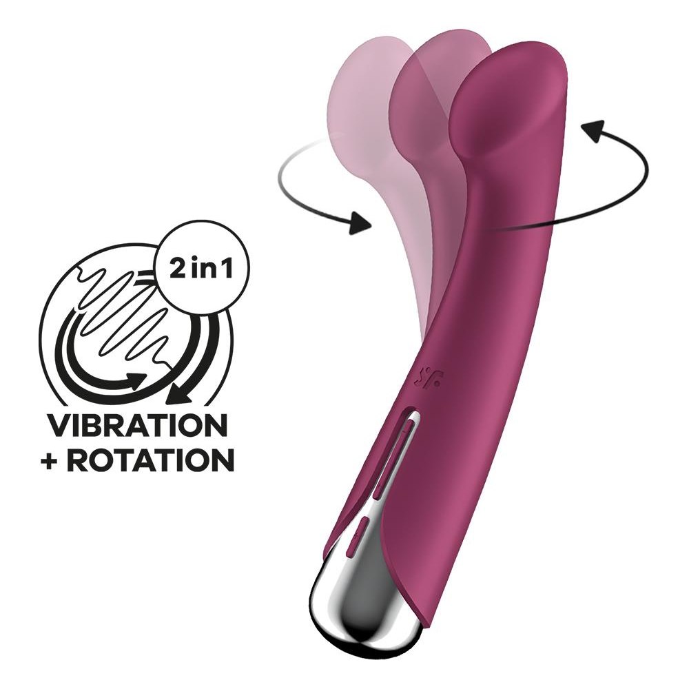 Вибратор для точки Satisfyer G Spinning G-Spot 1 с ротацией, красный, 16.5 х 3.5 см фото №3 — секс игрушки: Украина, NO TABOO