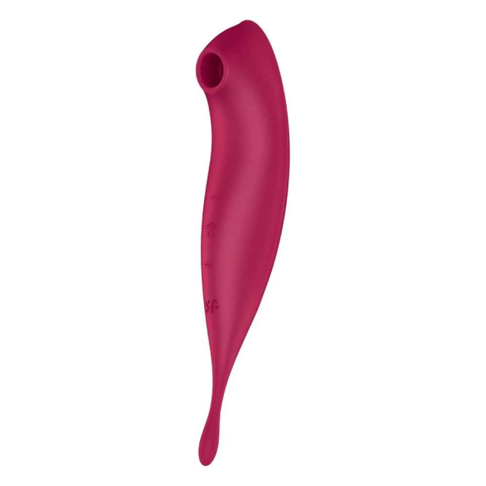 Вибратор с волновой стимуляцией Satisfyer Twirling Pro с приложением, красный, 20.5 х 3.7 см фото №3 — секс игрушки: Украина, NO TABOO