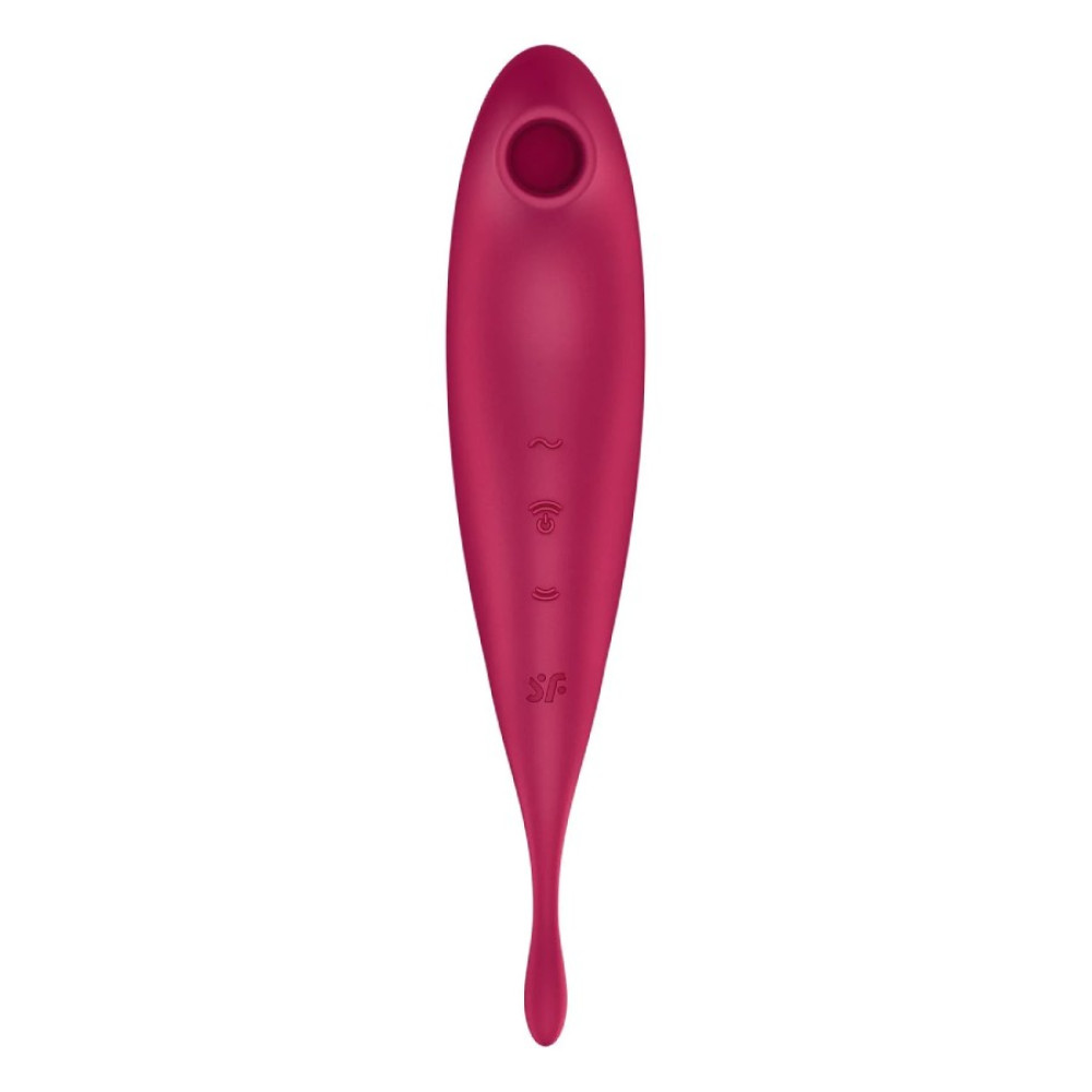 Вибратор с волновой стимуляцией Satisfyer Twirling Pro с приложением, красный, 20.5 х 3.7 см фото №4 — секс игрушки: Украина, NO TABOO