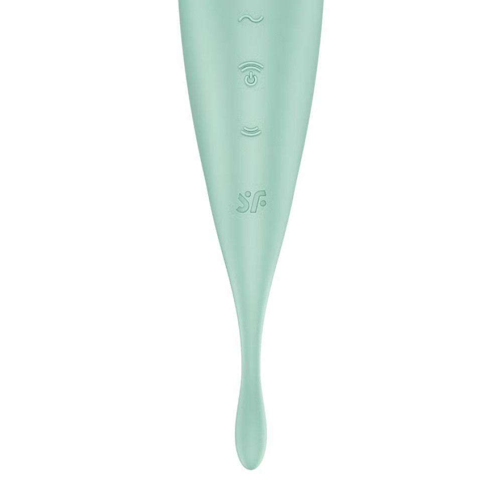 Вибратор с волновой стимуляцией Satisfyer Twirling Pro с приложением, мятный, 20.5 х 3.7 см фото №4 — секс игрушки: Украина, NO TABOO
