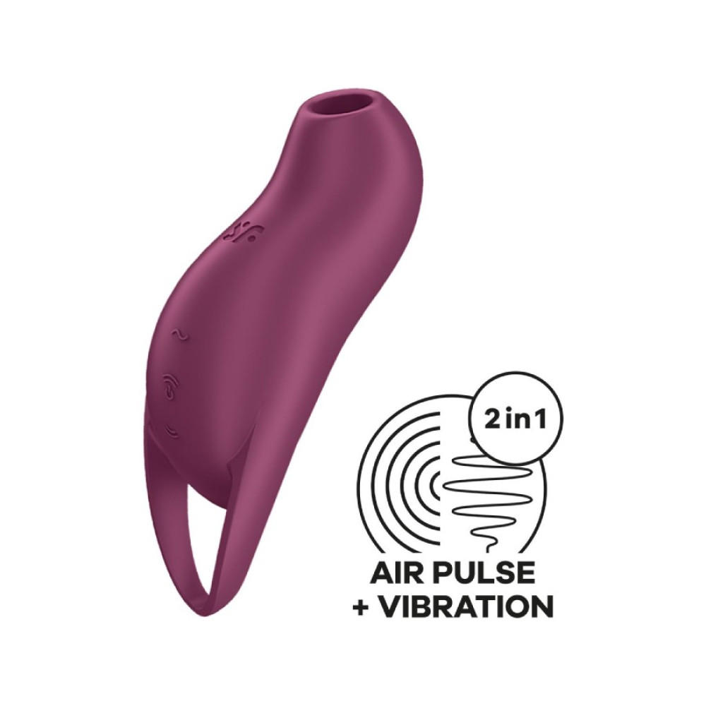 Вакуумный стимулятор клитора Satisfyer Pocket Pro 1 с вибрацией, бордовый, 14 х 3.6 см фото №0 — секс игрушки: Украина, NO TABOO