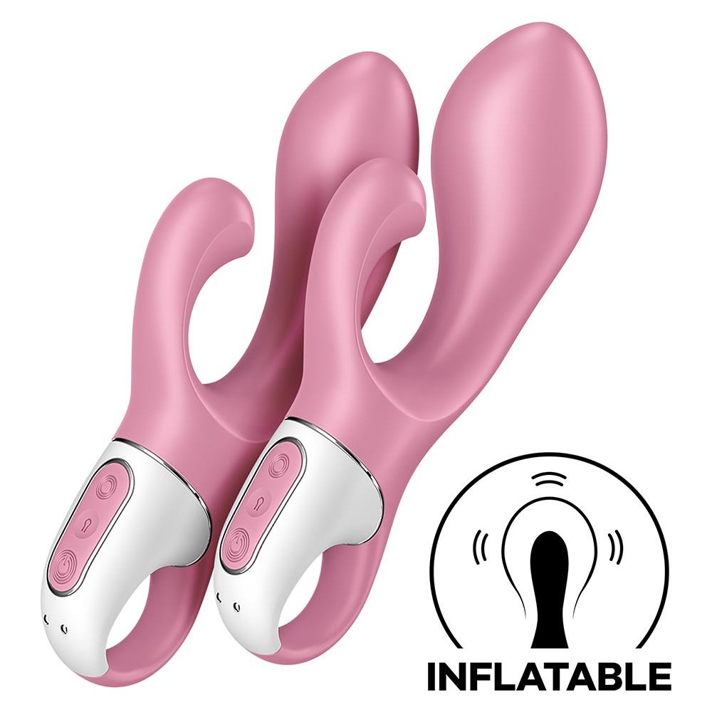 Вібратор-кролик Satisfyer Air Pump Bunny 2 рожевий, 20 х 4 см фото №3 — секс іграшки: Україна, NO TABOO