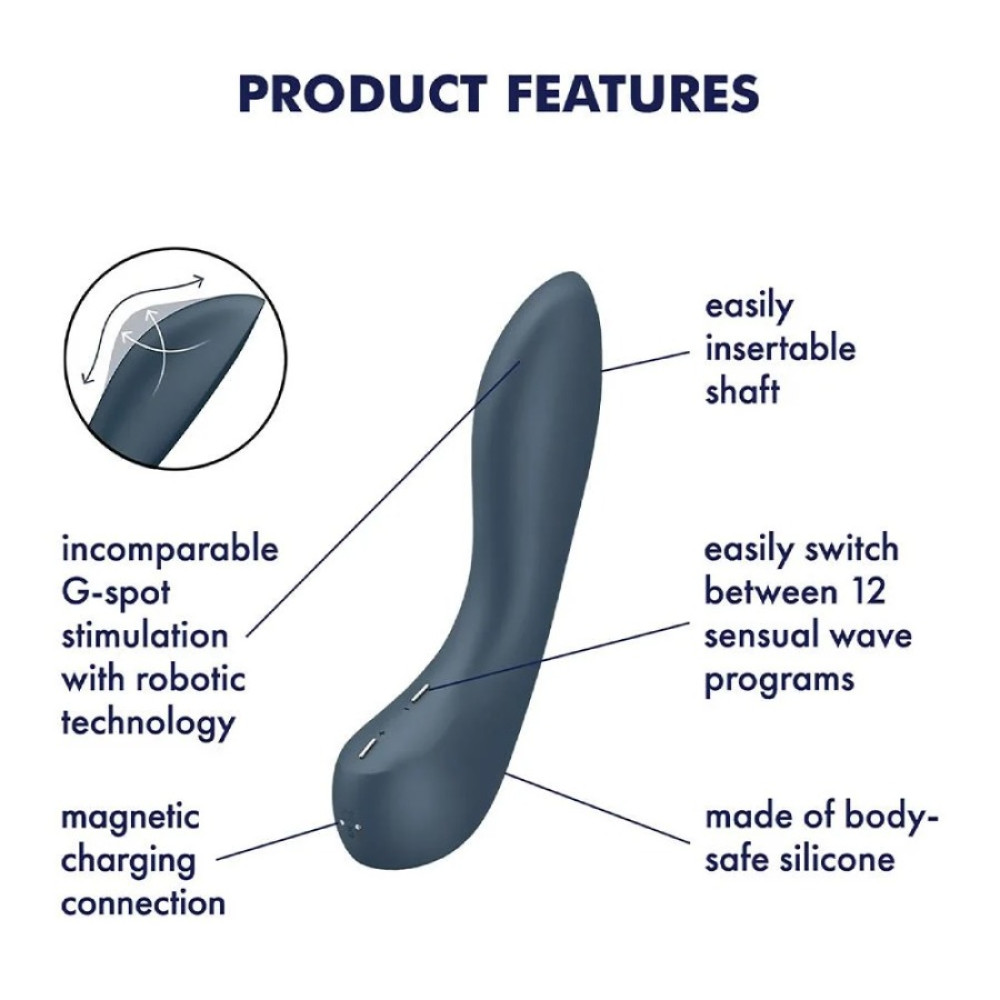Вибратор Satisfyer G-Spot Wave 4 для точки G, черный, 21 х 3.5 см фото №5 — секс игрушки: Украина, NO TABOO