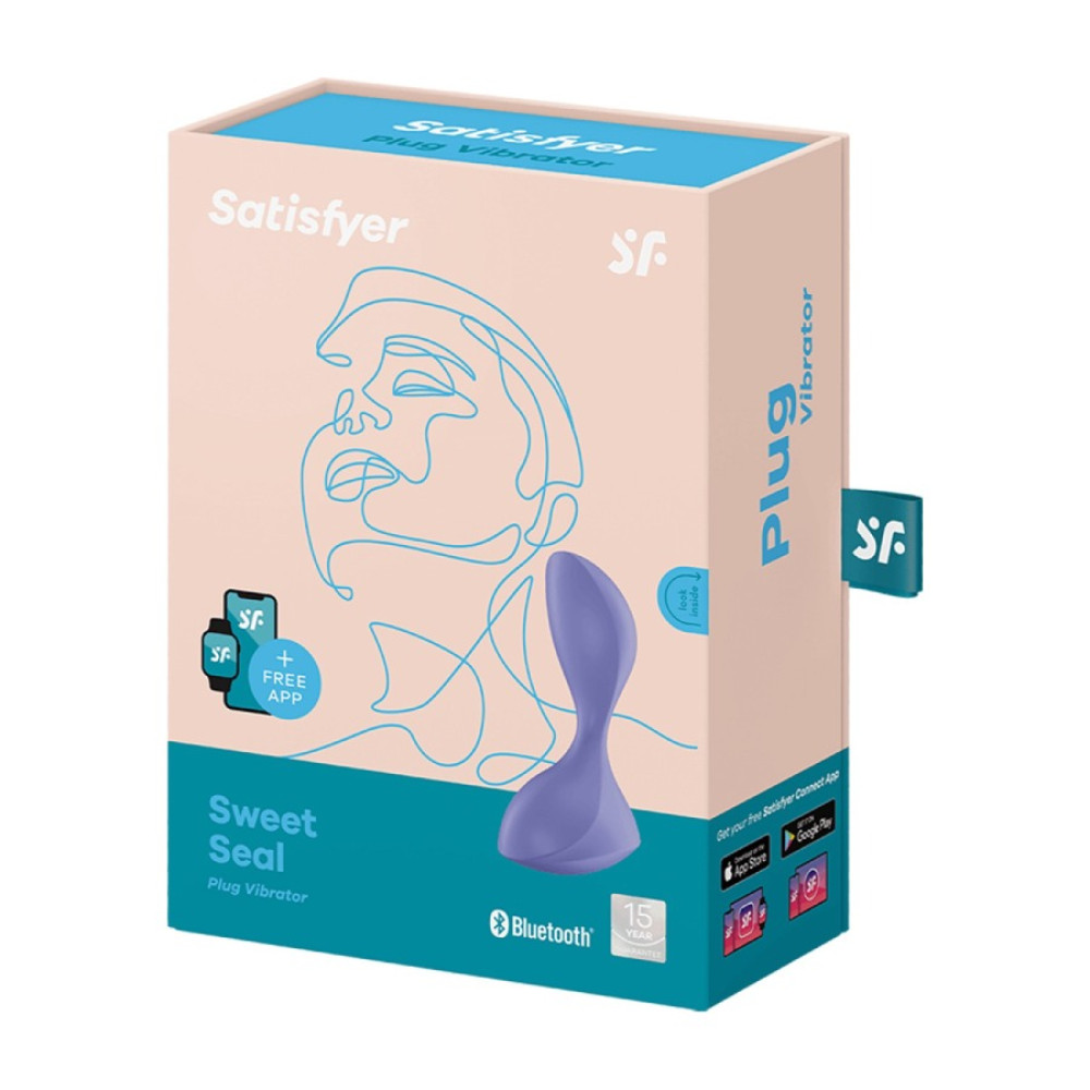 Анальный вибратор Satisfyer Sweet Seal с приложением, фиолетовый, 7 х 3.5 см фото №2 — секс игрушки: Украина, NO TABOO