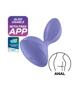 Анальный вибратор Satisfyer Sweet Seal с приложением, фиолетовый, 7 х 3.5 см - No Taboo