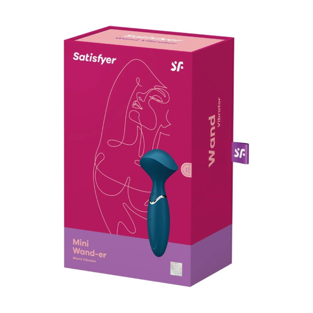 Вибромассажер Satisfyer Mini Wand-er компактный, голубой, 5.8 х 6.3 см фото №2 — секс игрушки: Украина, NO TABOO