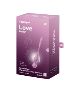 Вагинальные виброшарики Satisfyer Love Birds 1 с приложением, розовые, 22 х 3.2 см - No Taboo