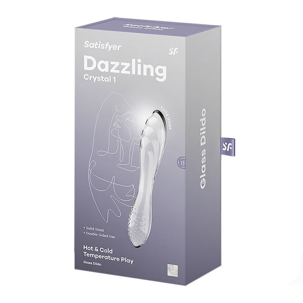 Стеклянный фаллоимитатор Satisfyer Dazzling Crystal 1 термореактивный, прозрачный, 18.2 х 3.6 см фото №2 — секс игрушки: Украина, NO TABOO