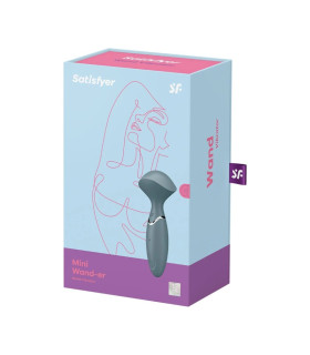 Вибромассажер Satisfyer Mini Wand-er компактный, серый, 5.8 х 6.3 см - No Taboo