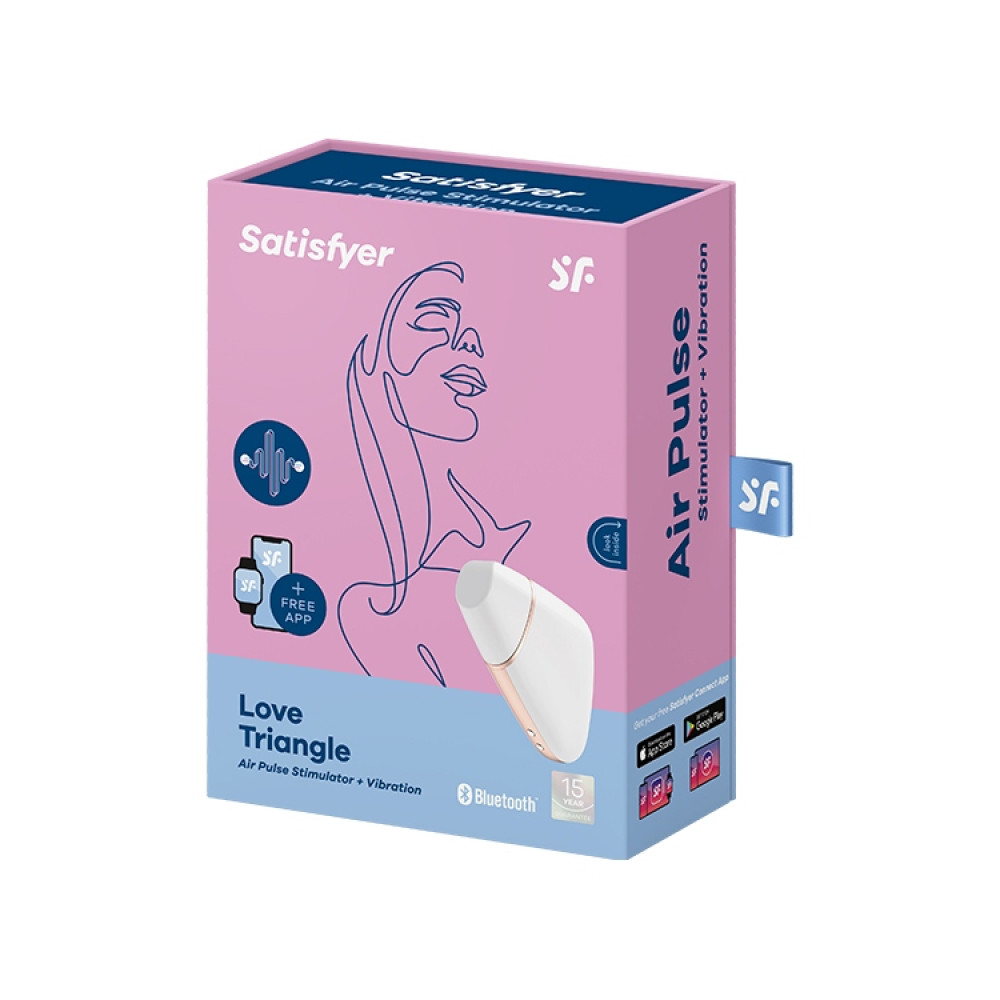Вибратор для клитора Satisfyer Love Triangle с приложением, белый, 8.8 х 6 см фото №2 — секс игрушки: Украина, NO TABOO