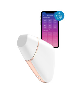 Вибратор для клитора Satisfyer Love Triangle с приложением, белый, 8.8 х 6 см - No Taboo