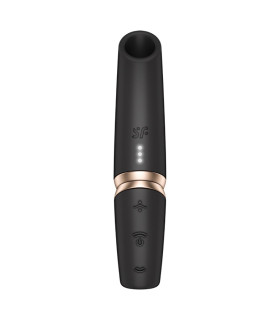 Вакуумный стимулятор клитора Satisfyer Perfect Kiss бесконтактный, черный, 12 х 2.4 см - No Taboo