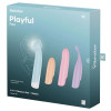 Вибратор Satisfyer Playful Four с 4 насадками, разноцветные, 17 х 3.4 см фото №2 — секс игрушки: Украина, NO TABOO