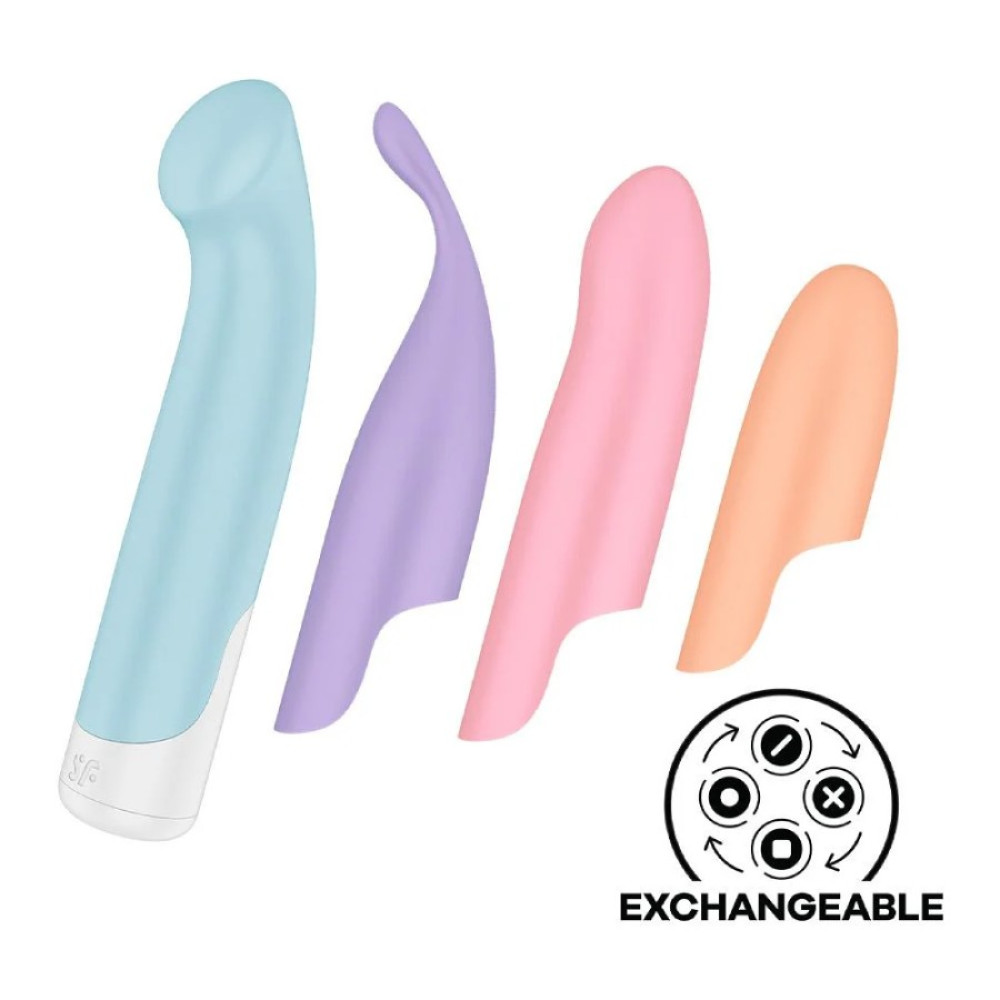 Вибратор Satisfyer Playful Four с 4 насадками, разноцветные, 17 х 3.4 см фото №4 — секс игрушки: Украина, NO TABOO