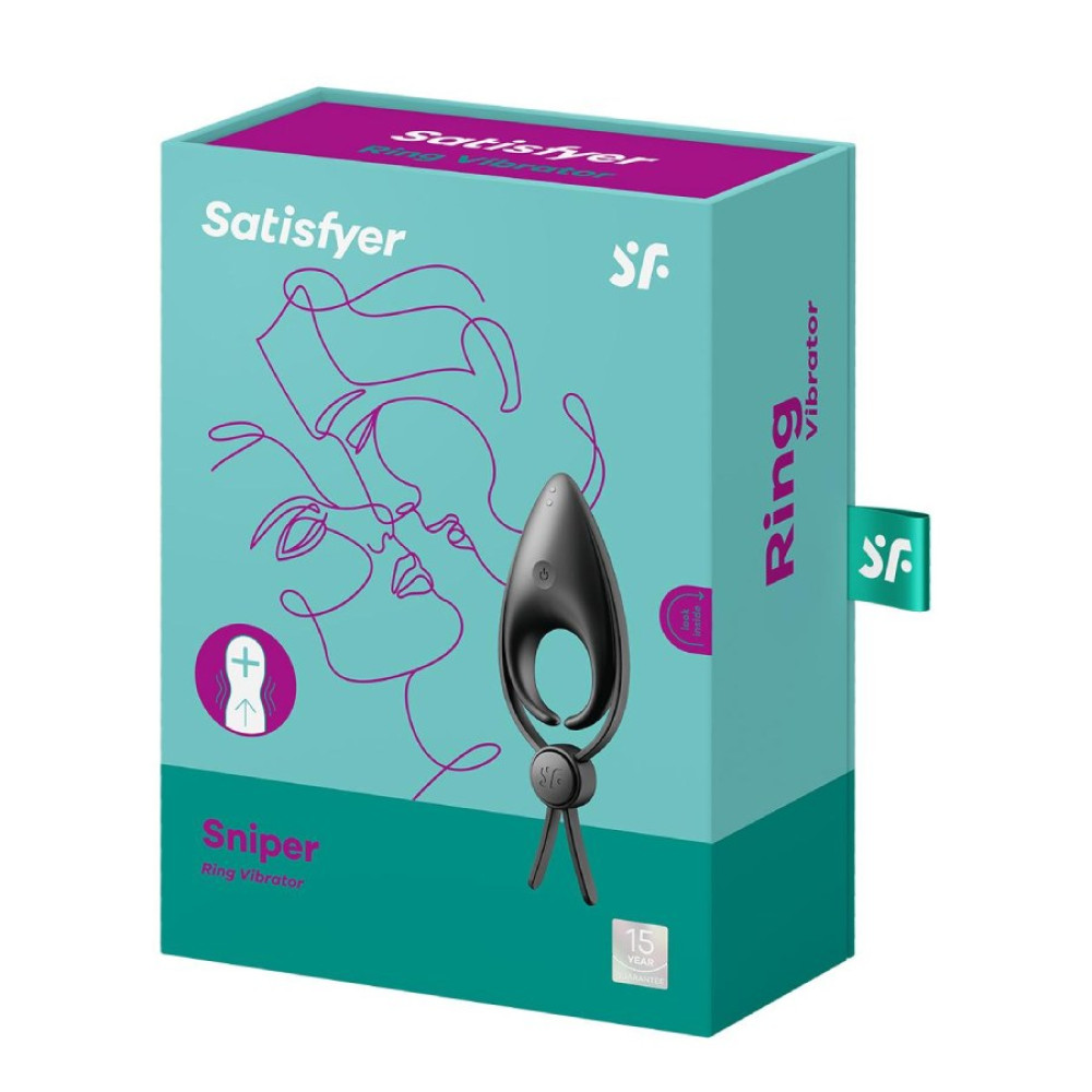 Эрекционное виброкольцо Satisfyer Sniper чёрное, 14.2 х 5 см фото №2 — секс игрушки: Украина, NO TABOO
