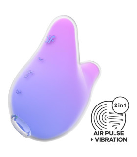 Вакуумный стимулятор клитора Satisfyer Mermaid Vibes с вибрацией, розово-фиолетовый, 9.5 х 5.7 см - No Taboo