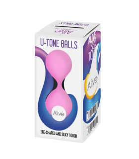 Вагинальные шарики Alive U-Tone Balls розовые, 18 х 3.5 см - No Taboo