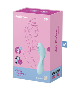 Двойной вибратор Satisfyer Curvy Trinity 5+ с вакуумной стимуляцией, белый, 5.5 х 4.6 см - No Taboo