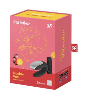 Вибратор для пар Satisfyer Double Fun с пультом, черный, 9.3 х 4.2 см - No Taboo