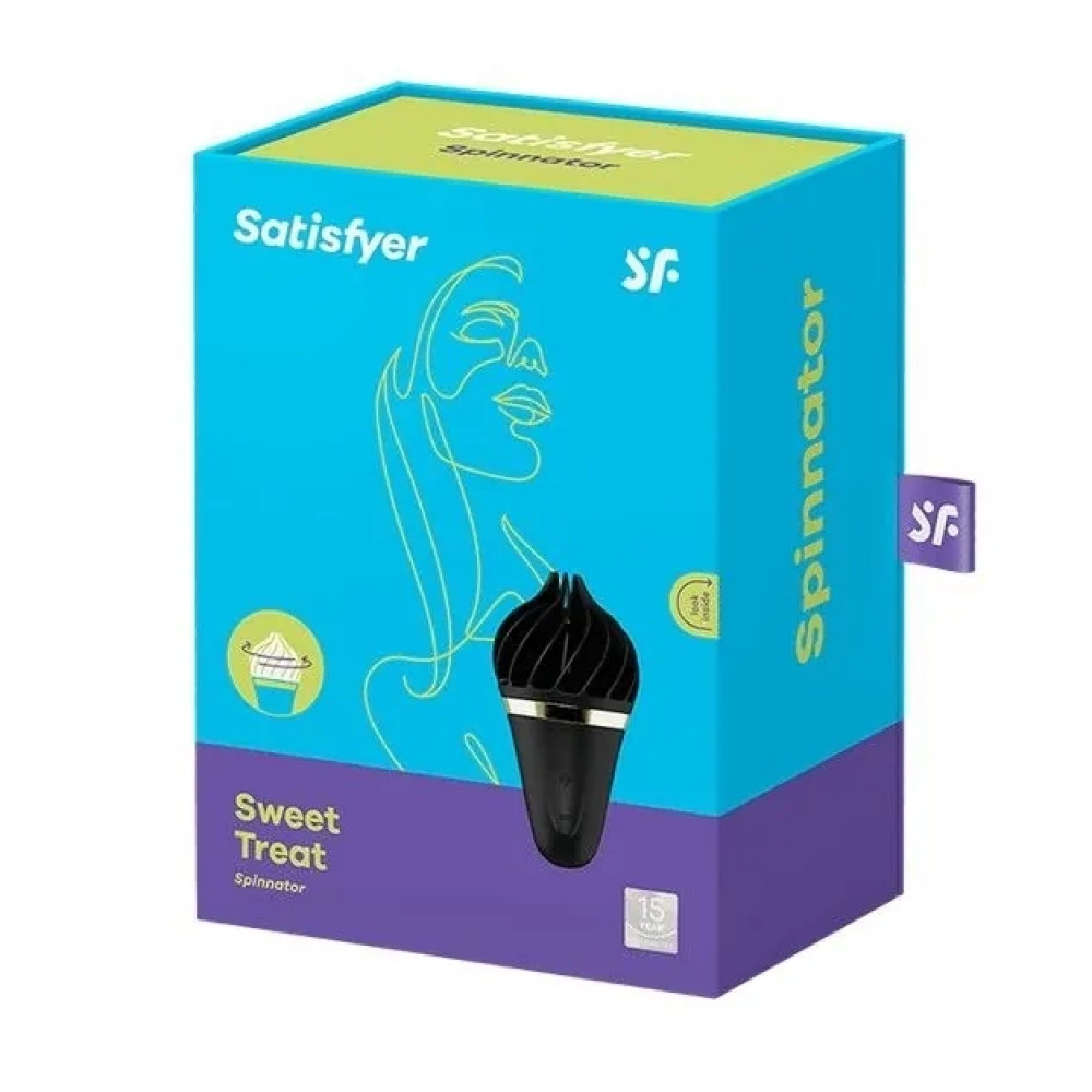 Вибратор для клитора с ротацией Satisfyer Sweet Treat в форме мороженого, черный, 10.5 х 5.6 см фото №2 — секс игрушки: Украина, NO TABOO
