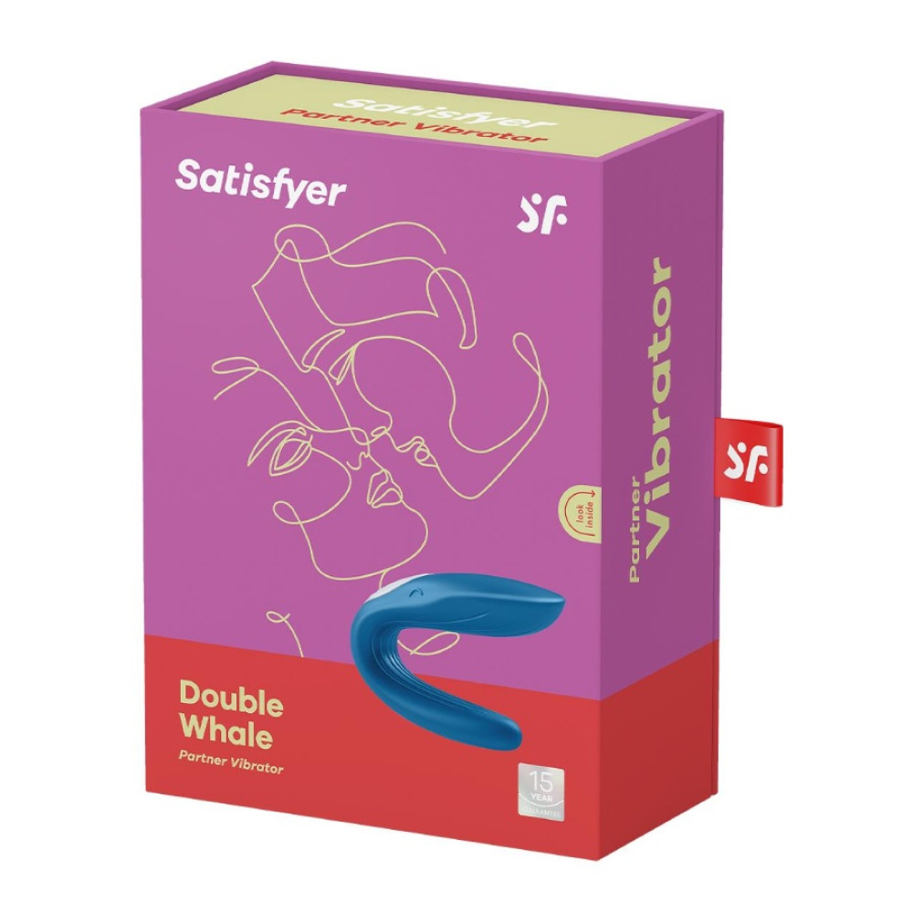 Вибратор для пар Satisfyer Double Whale голубой, 8.7 х 3.3 см фото №2 — секс игрушки: Украина, NO TABOO