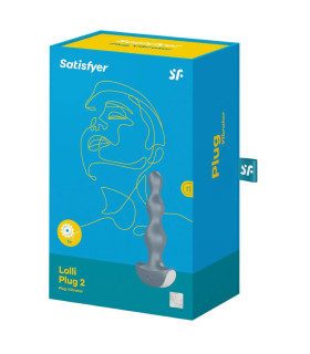 Анальный вибратор Satisfyer Lolli Plug 2, серый, 14 х 3 см - No Taboo