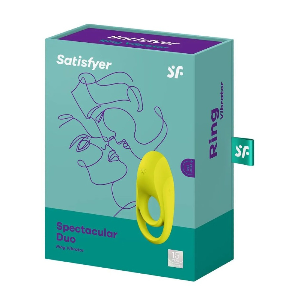 Эрекционное виброкольцо Satisfyer Spectacular Duo двойное, желтое, 9.9 х 5.5 см фото №2 — секс игрушки: Украина, NO TABOO