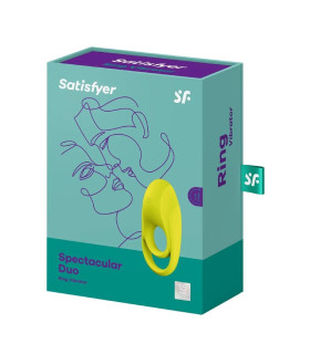 Эрекционное виброкольцо Satisfyer Spectacular Duo двойное, желтое, 9.9 х 5.5 см - No Taboo