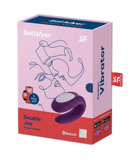 Вібратор для пар Satisfyer Double Joy з додатком, фіолетовий, 9.1 х 4.1 см - No Taboo