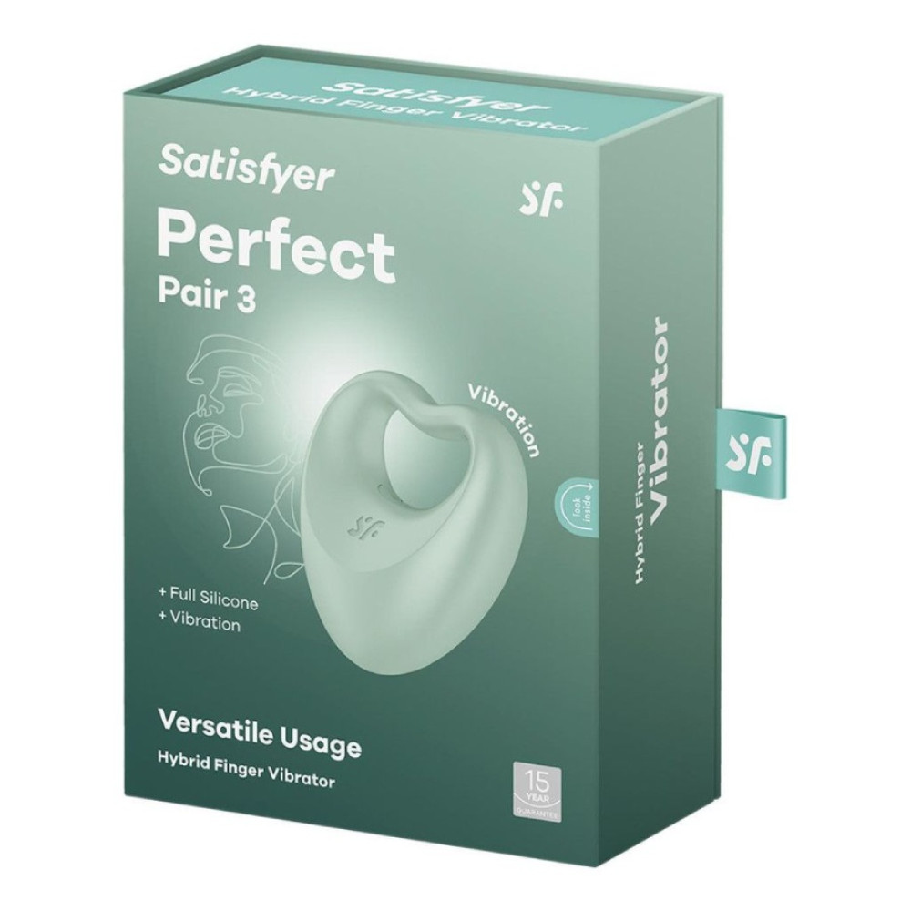 Эрекционное виброкольцо Satisfyer Perfect Pair 3 в форме сердца, зелёное, 6.7 x 6.3 см фото №2 — секс игрушки: Украина, NO TABOO