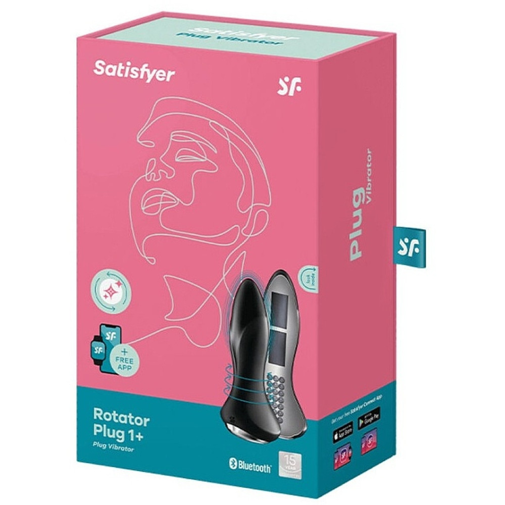 Анальный вибратор Satisfyer Rotator Plug 1+ с приложением и ротацией, черный, 13.5 х 3.8 см фото №2 — секс игрушки: Украина, NO TABOO
