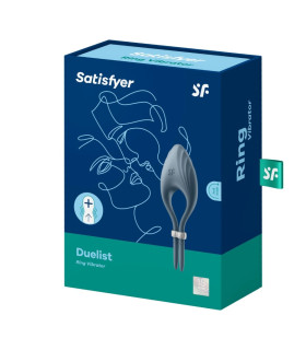 Эрекционное виброкольцо Satisfyer Duelist регулируемое, голубое, 14 х 5 см - No Taboo
