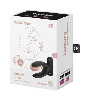 Вібратор для пар Satisfyer Double Love з додатком та пультом, чорний, 8.6 х 4.2 см - No Taboo