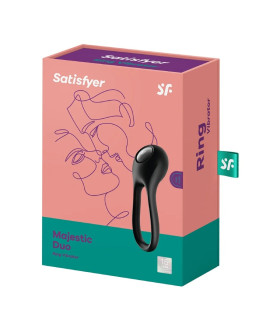 Эрекционное виброкольцо Satisfyer Majestic Duo многоскоростное, чёрное, 11.9 х 3.3 см - No Taboo