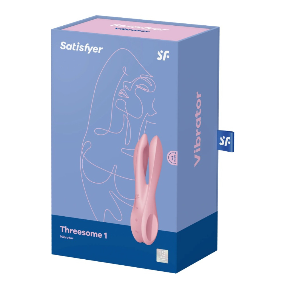 Гибкий вибратор для клитора Satisfyer Threesome 1 розовый, 14 х 3.7 см фото №2 — секс игрушки: Украина, NO TABOO