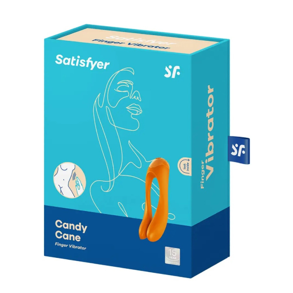 Вибратор на палец Satisfyer Candy Cane, оранжевый, 12 х 3,5 см фото №2 — секс игрушки: Украина, NO TABOO