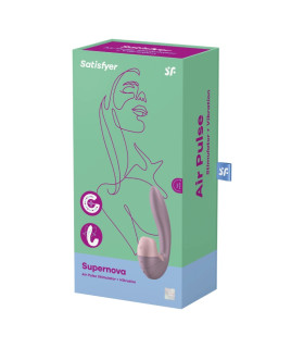 Двойной вибратор Satisfyer Supernova с вакуумной стимуляцией, розовый, 16.9 х 3.7 см - No Taboo
