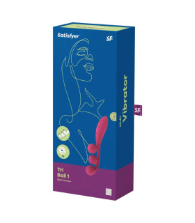 Универсальный вибратор Satisfyer Tri Ball 1 с тремя шариками, красный, 22.2 х 4 см - No Taboo
