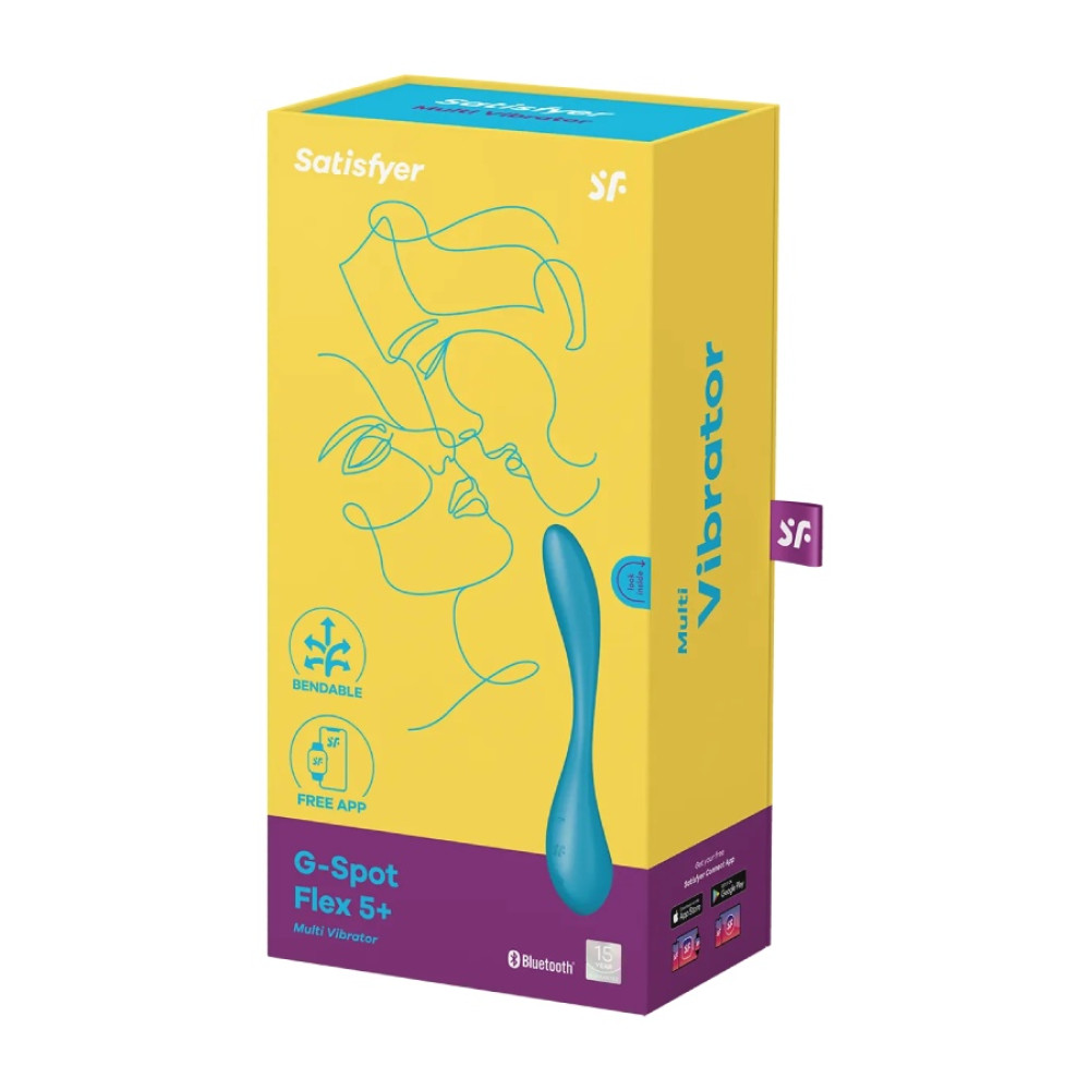 Вибратор Satisfyer G-Spot Flex 5 гибкий с приложением, голубой, 19.6 х 3.4 см фото №2 — секс игрушки: Украина, NO TABOO