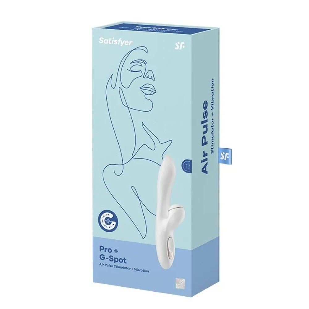 Вибратор-кролик Satisfyer Pro+ G-Spot с пульсацией, белый, 22 х 4.3 см фото №2 — секс игрушки: Украина, NO TABOO