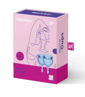 Набор менструальных чаш Satisfyer Feel Good синий, 2 шт - No Taboo