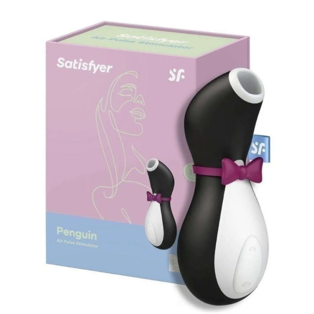 Вакуумный стимулятор клитора Satisfyer Penguin в виде пингвина, чёрно-белый, 10.8 х 5.8 см фото №2 — секс игрушки: Украина, NO TABOO