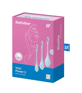 Набор вагинальных шариков Satisfyer Yoni Power 2, голубые, 3 шт - No Taboo