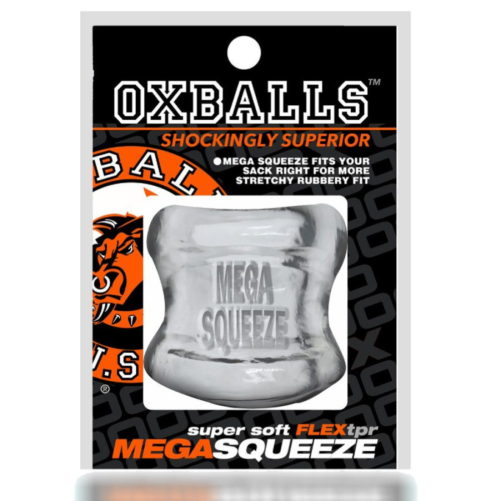 Насадка на мошонку Oxballs Mega Squeeze, прозрачная, 14 х 7.5 см фото №0 — секс игрушки: Украина, NO TABOO