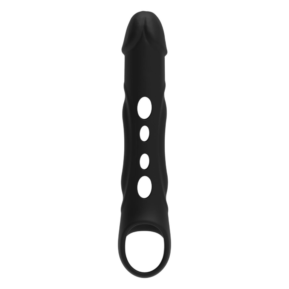 Вибронасадка на член удлиняющая Dreamtoys Ramrod с пультом, черная, 26 х 4.2 см фото №3 — секс игрушки: Украина, NO TABOO